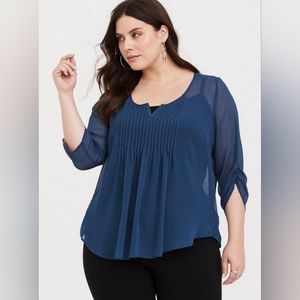 Torrid Chiffon Pintuck Blouse